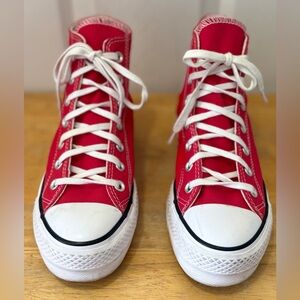 Converse Chuck Taylor Red All Star Hi Top Sneakers Women’s size 7